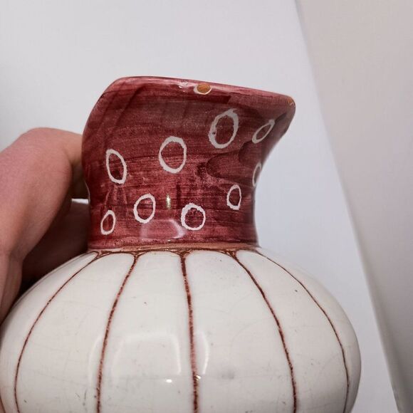 VTG MCM Norway Clay Pottery Keramik Sugar Bowl Lid Creamer Pitcher Kongsberg? - Picture 4 of 8